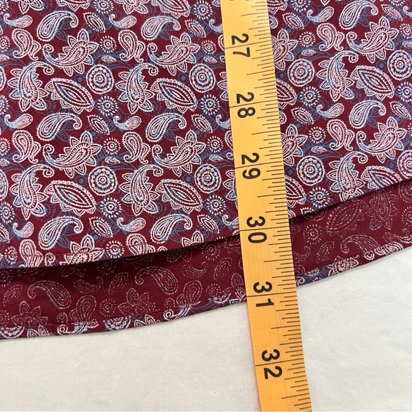 Ariat Men’s Medium Burgundy Paisley Button-Up Shirt • 100% Cotton • Wrinkle-Free - Picture 7 of 13